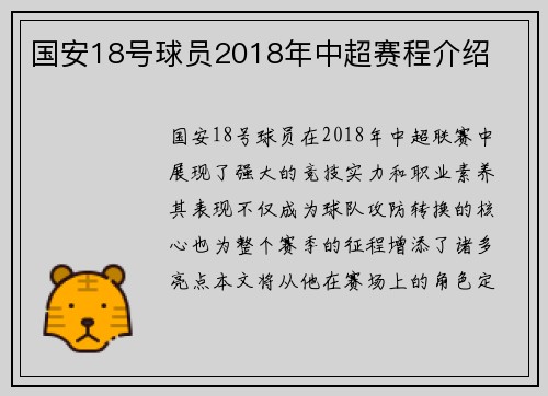 国安18号球员2018年中超赛程介绍